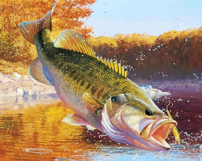 Smallmouth Bass 30*40CM(Canvas) Full Round Drill Diamond Painting