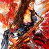 Beautiful Saxophone Player diamond painting