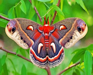 Cecropia Moth Butterfly diamond painting