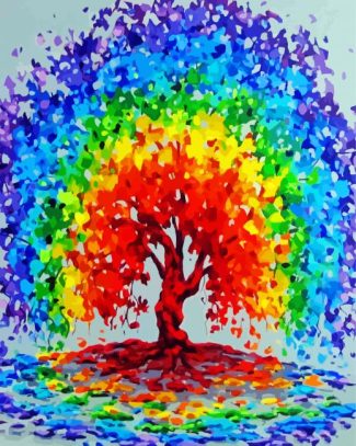 Colorful Rainbow Tree diamond painting