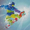 Colorful Snow Skateboarder diamond painting
