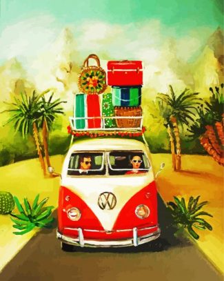 Couple In Volkswagen diamond painting