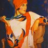 Deco Lady Wearing Orange diamond painting