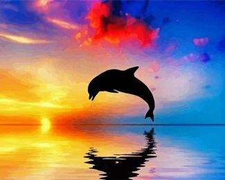Dolphin Silhouette diamond painting