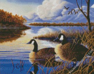 Ducks In A River diamond painting