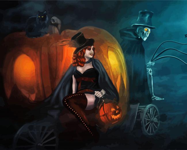 Gothic Halloween Witch diamond painting