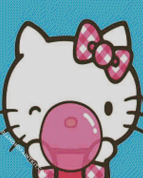 Hello Kitty Bubble Gum - 5D Diamond Painting 