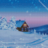 House Snow Winter Landscape diamond painting