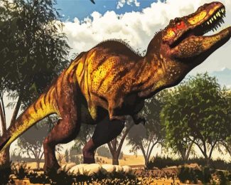 Jurassic Tyrannosaurus diamond painting