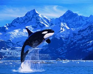 Killer Whale In The Ocean - 5D Diamond Painting - DiamondByNumbers