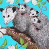Opossum Family Art diamond painting