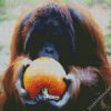 Orangutan Eating Pumpkins diamond painting