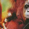 Orangutan Family diamond painting