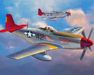 P 51D Mustang Red Tails diamond painting