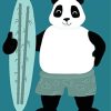 Panda Holding a Surfboard diamond painting