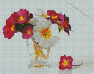 Primrose Flowers In Glass diamond painting