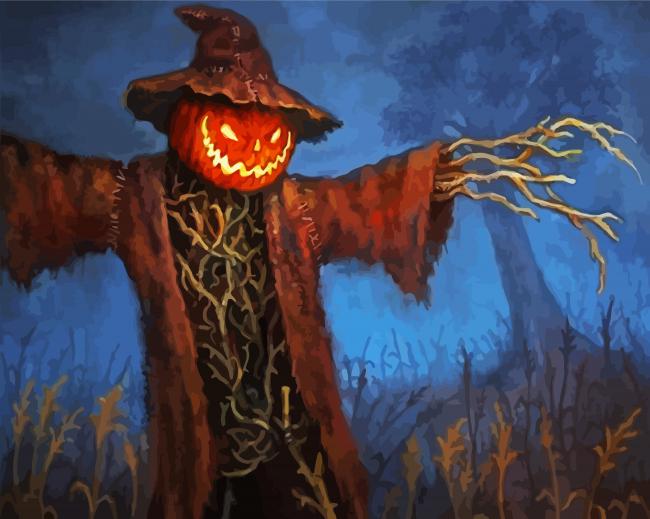 Pumpkin Head Scarecrow diamond painting