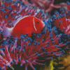 Red Fish Between Anemones diamond painting