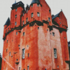 Red Craigievar Castle diamond painting
