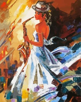 Saxophone Lady diamond painting