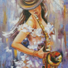 Saxophone Woman diamond painting