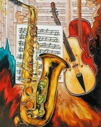 Saxophonist Art diamond painting