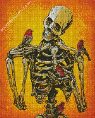 Skeleton And Birds diamond painting