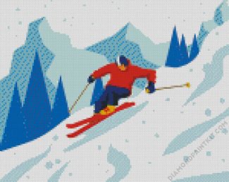 Skier Illustration diamond painting