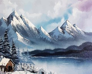 Snowy Mountain Landscape diamond painting