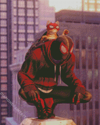 Spiderman And Spider Cat diamond painting