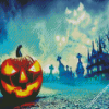 Spooky Halloween Pumpkin diamond painting