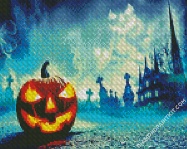 Spooky Halloween Pumpkin diamond painting