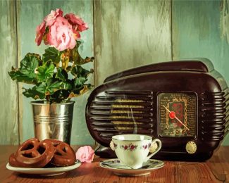 Vintage Coffee And Radio diamond painting