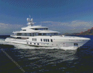 White Yacht In The Ocean diamond painting