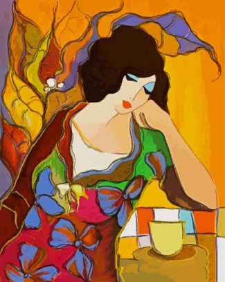 Woman And Cup Of Coffee Tarkay diamond painting