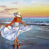Woman Enjoying The Beach diamond painting