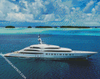 Yacht In The Blue Sea diamond painting