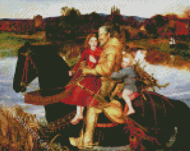 A Dream Of The Past Sir Isumbras At The Ford By John Everett Millais diamond painting