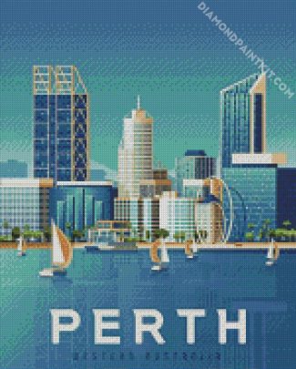 Perth Australia Poster diamond painting