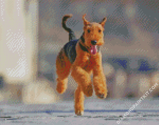 Airedale Terrier Running diamond painting