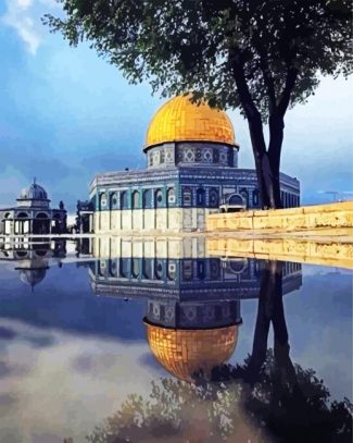 Al Aqsa Mosque Reflection diamond painting