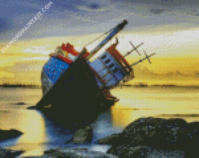 Beach Shipwreck diamond painting