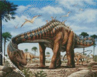 Big Diplodocus Dinosaur diamond painting