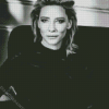 Black and White Cate Blanchett diamond painting