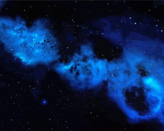 Blue And Black Galaxy And Stars diamond painting