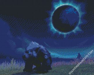Blue And Black Moon Game diamond painting