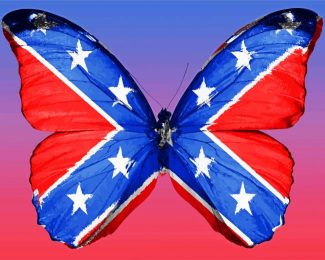 Butterfly Rebel Flag diamond painting