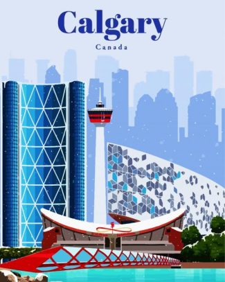 Calgary City Poster diamond painting