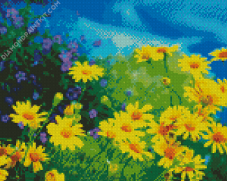 Chamomile Yellow Flowers Field diamond painting
