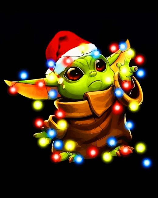 Christmas Baby Yoda diamond painting